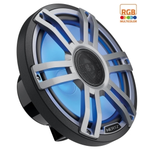 Hertz HMX8SLDG 8" koaxial 2-v grå LED - Sprutsikker IP65, 200W RGB LED-lys
