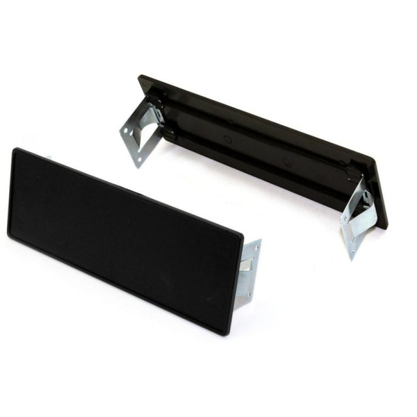 Universal Single DIN car radio push fit blanking plate panel (With metal snap-in clips)