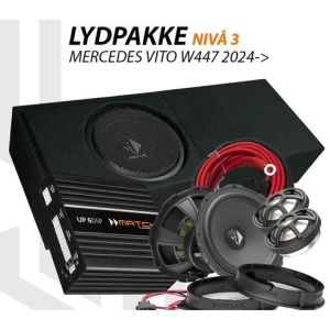 Match Lydoppgraderingspakke Mercedes Vito W447 2024->Ekstra kraftig DSP-forsterker, 10`` basskasse +