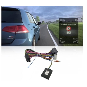 Adapter for aktivering av trafikkskiltgjenkjenning (VZE) og filskifteassistent for VW, Skoda med MIB