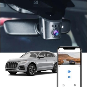 FITCAMX Integrert 4K Dashcam (foran+bak) - Audi (2016 -->) Modell F Sort