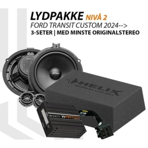 Match Lydoppgraderingspakke Ford Transit Custom 2024-->Match DSP-forsterker, basskasse og høyttalere