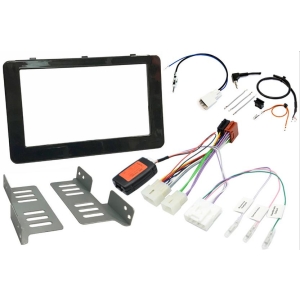 Toyota Hilux (2016 Onwards) Double DIN car stereo upgrade fitting kit (GLOSS BLACK)