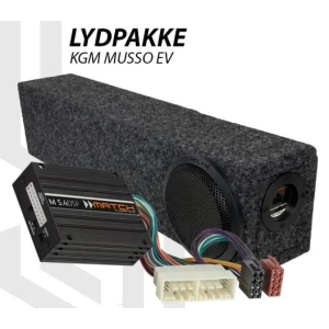 Match Lydoppgraderingspakke KGM Musso EV - ydpakke med 6,5" basskasse og DSP-forsterker til Musso EV