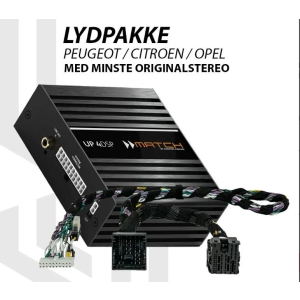 Match Lydoppgraderingspakke Peugeot / Citroen / Opel - Match 4-kanals DSP-forsterker